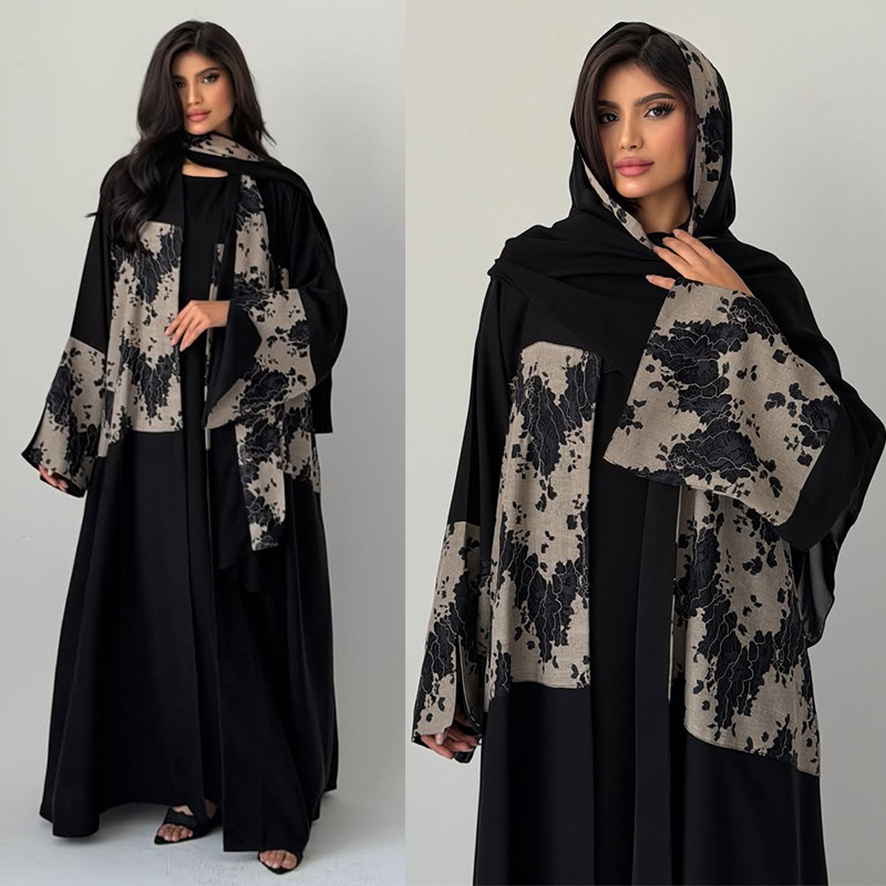 Jalabiya Women Arabic - Vrouwen Eid Abaya Hijab 2-delige set