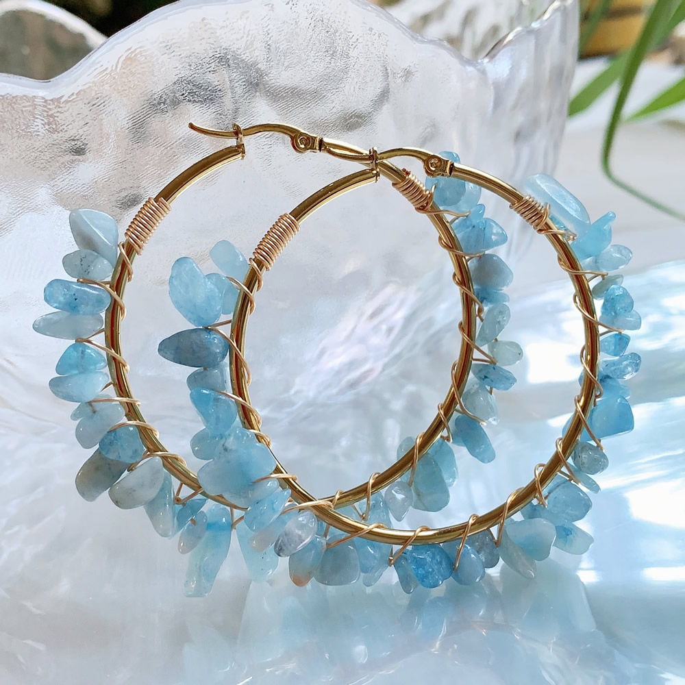 Natuurlijke Crystal Hoop Earri - Aura Ethnic Fashion recensie en prijs