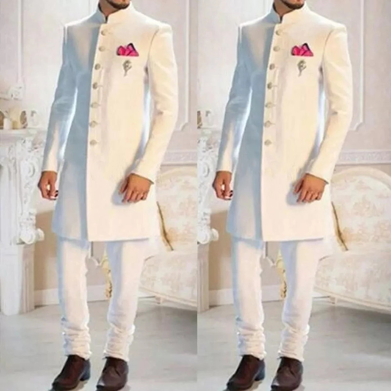Fashion Design Wit Stand Kraag - Fashion Ethnic Wear For Men recensie en prijs