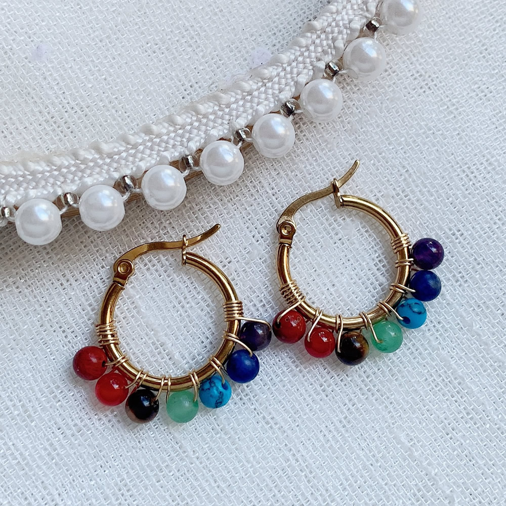 7 Chakra Natuursteen Oorbel Vo - Aura Ethnic Fashion recensie en prijs